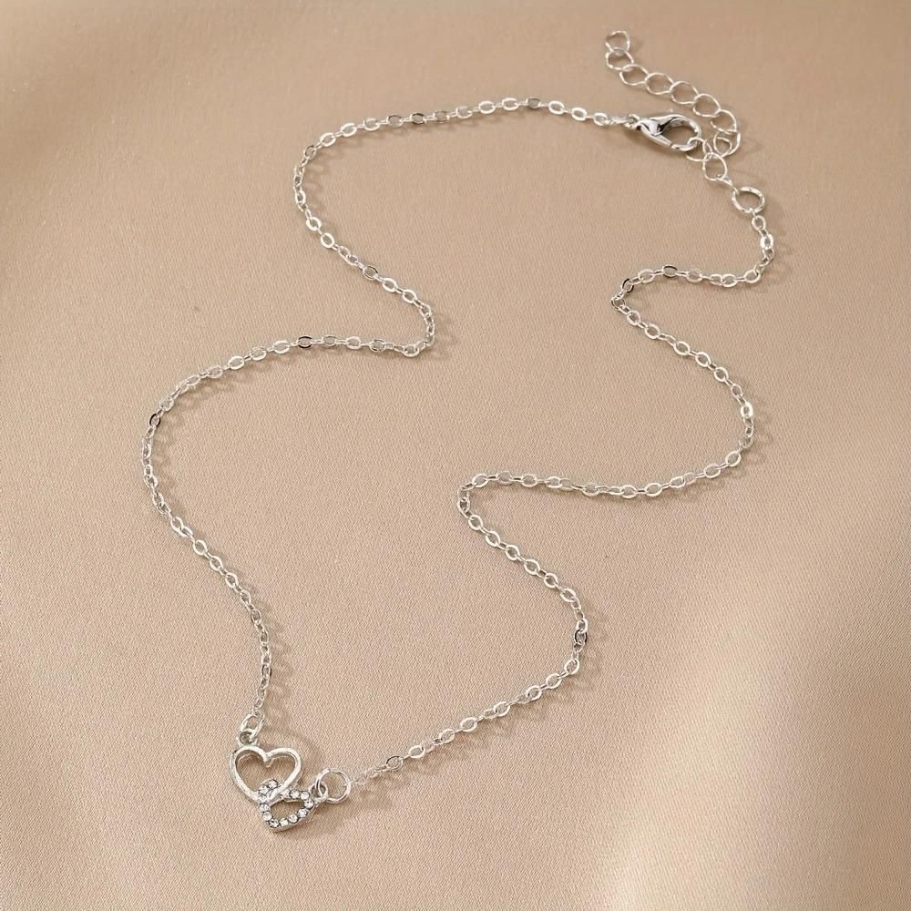 Women's Dual Heart Pendant with Chain Micro Plating | Vendexi