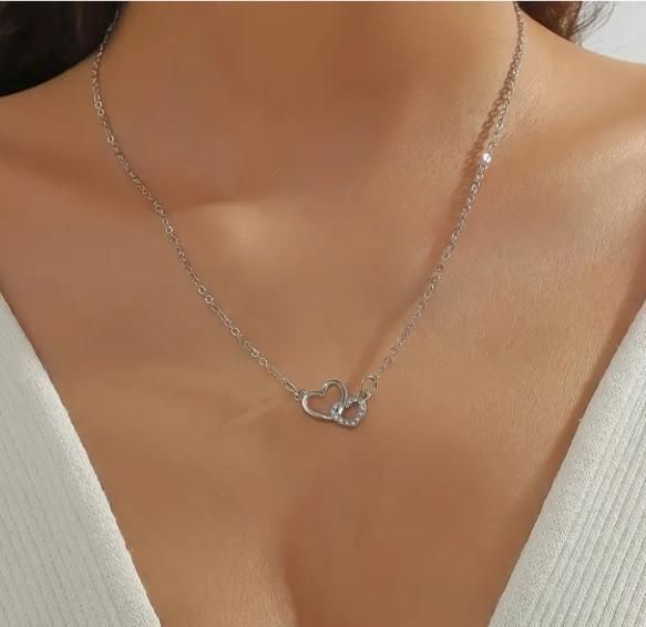 Women's Dual Heart Pendant with Chain Micro Plating | Vendexi