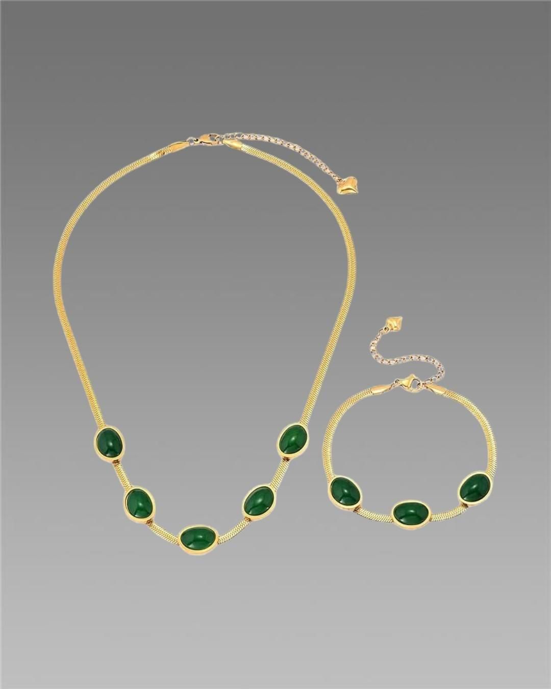 Crystal Pendant Necklace Set With Bracelet | Vendexi