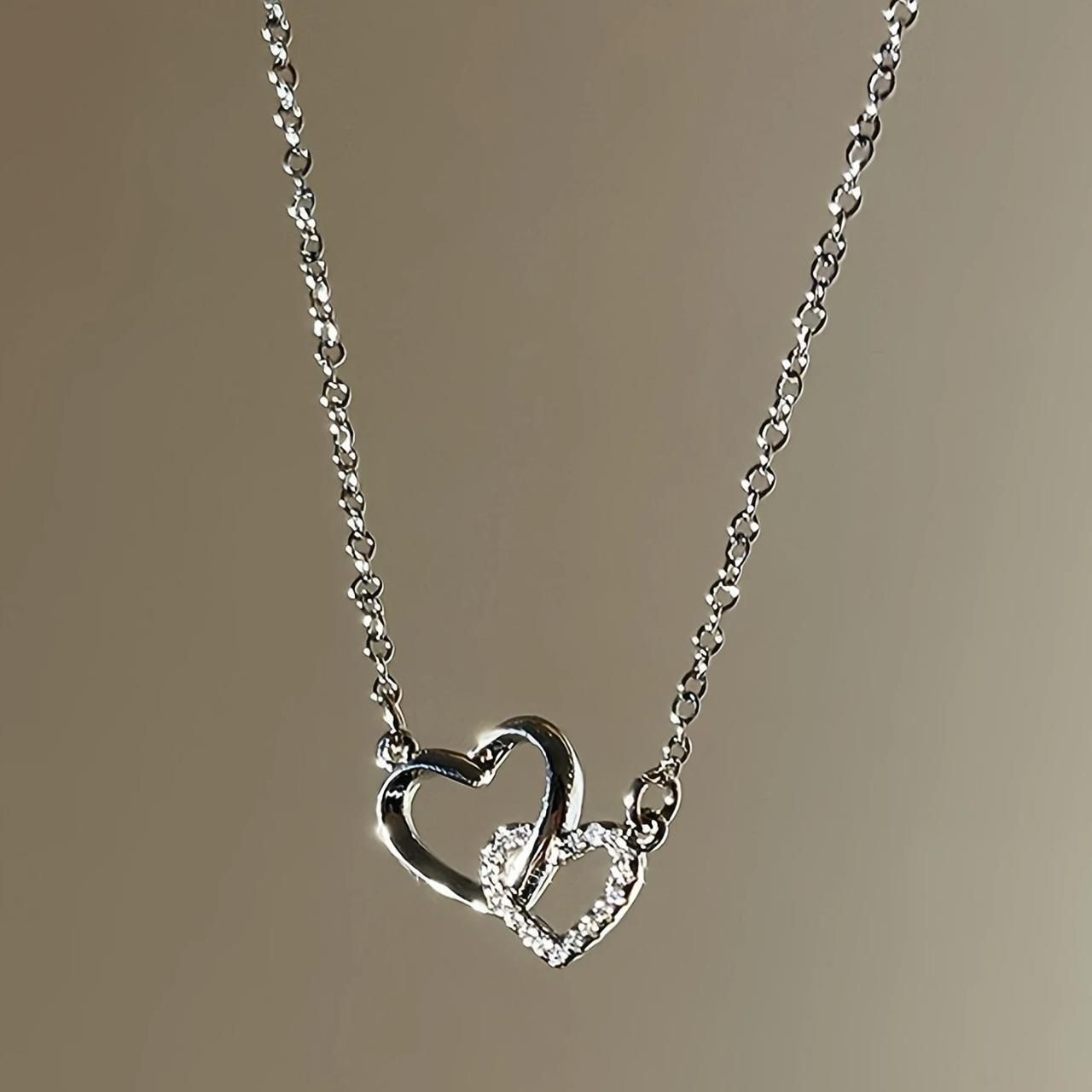 Women's Dual Heart Pendant with Chain Micro Plating | Vendexi