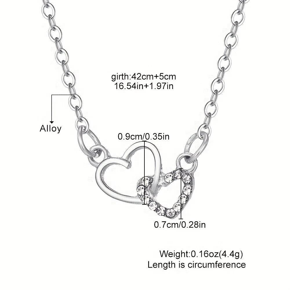 Women's Dual Heart Pendant with Chain Micro Plating | Vendexi