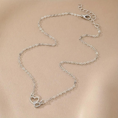 Women's Dual Heart Pendant with Chain Micro Plating | Vendexi