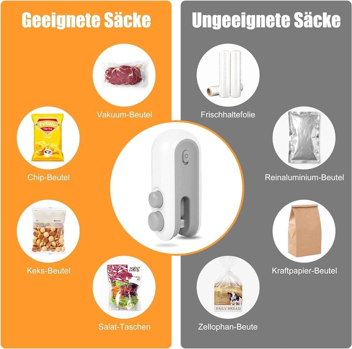 Portable Mini Sealing Machine 2 in 1 USB Rechargeable.