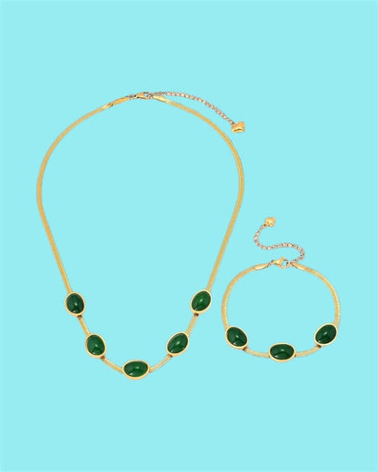 Crystal Pendant Necklace Set With Bracelet | Vendexi