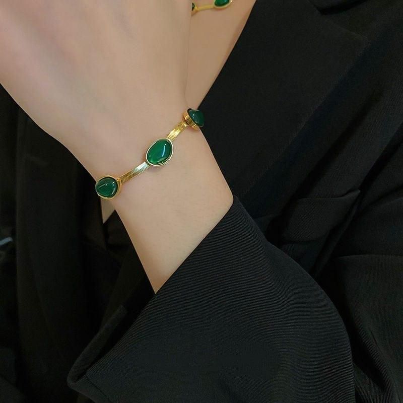 Crystal Pendant Necklace Set With Bracelet | Vendexi